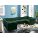  Manufacturer Color_Green -- Alina 142" Green Velvet Upholstered 8 pc Modular Sectional IMAGE 8