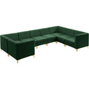  Manufacturer Color_Green -- Alina 142" Green Velvet Upholstered 8 pc Modular Sectional IMAGE 9