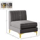  Manufacturer Color_Grey -- Alina Grey Velvet Upholstered Modular Armless Chair IMAGE 17