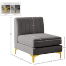 Meridian Alina Grey Velvet Armless Chair IMAGE 17