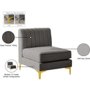  Manufacturer Color_Grey -- Alina Grey Velvet Upholstered Modular Armless Chair IMAGE 18