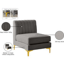 Meridian Alina Grey Velvet Armless Chair IMAGE 18