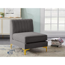  Manufacturer Color_Grey -- Alina Grey Velvet Upholstered Modular Armless Chair IMAGE 3