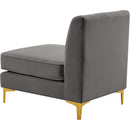  Manufacturer Color_Grey -- Alina Grey Velvet Upholstered Modular Armless Chair IMAGE 5