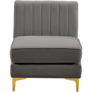  Manufacturer Color_Grey -- Alina Grey Velvet Upholstered Modular Armless Chair IMAGE 6