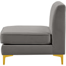  Manufacturer Color_Grey -- Alina Grey Velvet Upholstered Modular Armless Chair IMAGE 7
