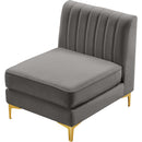  Manufacturer Color_Grey -- Alina Grey Velvet Upholstered Modular Armless Chair IMAGE 8