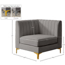  Manufacturer Color_Grey -- Alina Grey Velvet Upholstered Modular Corner Chair IMAGE 17