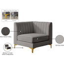  Manufacturer Color_Grey -- Alina Grey Velvet Upholstered Modular Corner Chair IMAGE 18