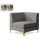  Manufacturer Color_Grey -- Alina Grey Velvet Upholstered Modular Corner Chair IMAGE 1