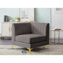  Manufacturer Color_Grey -- Alina Grey Velvet Upholstered Modular Corner Chair IMAGE 3