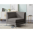  Manufacturer Color_Grey -- Alina Grey Velvet Upholstered Modular Corner Chair IMAGE 4