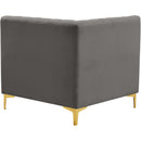  Manufacturer Color_Grey -- Alina Grey Velvet Upholstered Modular Corner Chair IMAGE 5