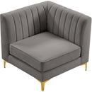  Manufacturer Color_Grey -- Alina Grey Velvet Upholstered Modular Corner Chair IMAGE 6