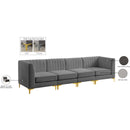  Manufacturer Color_Grey -- Alina 116.5" Grey Velvet Upholstered 4 pc Modular Sofa IMAGE 18