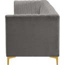  Manufacturer Color_Grey -- Alina 116.5" Grey Velvet Upholstered 4 pc Modular Sofa IMAGE 8