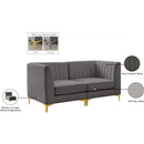  Manufacturer Color_Grey -- Alina 65" Grey Velvet Upholstered 2 pc Modular Loveseat IMAGE 18