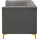  Manufacturer Color_Grey -- Alina 65" Grey Velvet Upholstered 2 pc Modular Loveseat IMAGE 8