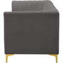  Manufacturer Color_Grey -- Alina 91" Grey Velvet Upholstered 3 pc Modular Sofa IMAGE 8