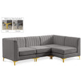  Manufacturer Color_Grey -- Alina 91" Grey Velvet Upholstered 4 pc Modular Sectional IMAGE 1
