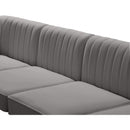  Manufacturer Color_Grey -- Alina 84.5" Grey Velvet Upholstered 5 pc Modular Sectional IMAGE 11