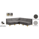  Manufacturer Color_Grey -- Alina 84.5" Grey Velvet Upholstered 5 pc Modular Sectional IMAGE 18