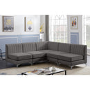  Manufacturer Color_Grey -- Alina 84.5" Grey Velvet Upholstered 5 pc Modular Sectional IMAGE 4