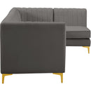  Manufacturer Color_Grey -- Alina 116.5" Grey Velvet Upholstered 5 pc Modular Sectional IMAGE 10