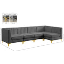  Manufacturer Color_Grey -- Alina 116.5" Grey Velvet Upholstered 5 pc Modular Sectional IMAGE 20