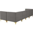  Manufacturer Color_Grey -- Alina 116.5" Grey Velvet Upholstered 5 pc Modular Sectional IMAGE 7