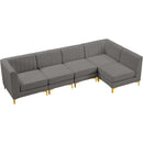  Manufacturer Color_Grey -- Alina 116.5" Grey Velvet Upholstered 5 pc Modular Sectional IMAGE 9