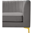  Manufacturer Color_Grey -- Alina 91" Grey Velvet Upholstered 5 pc Modular Sectional IMAGE 14