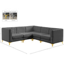  Manufacturer Color_Grey -- Alina 91" Grey Velvet Upholstered 5 pc Modular Sectional IMAGE 17