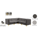  Manufacturer Color_Grey -- Alina 91" Grey Velvet Upholstered 5 pc Modular Sectional IMAGE 18