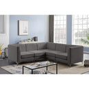  Manufacturer Color_Grey -- Alina 91" Grey Velvet Upholstered 5 pc Modular Sectional IMAGE 3