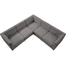  Manufacturer Color_Grey -- Alina 91" Grey Velvet Upholstered 5 pc Modular Sectional IMAGE 6