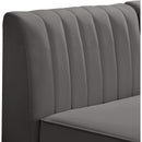  Manufacturer Color_Grey -- Alina 91" Grey Velvet Upholstered 5 pc Modular Sectional IMAGE 9