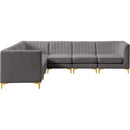  Manufacturer Color_Grey -- Alina 116.5" Grey Velvet Upholstered 6 pc Modular Sectional IMAGE 11