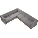  Manufacturer Color_Grey -- Alina 116.5" Grey Velvet Upholstered 6 pc Modular Sectional IMAGE 12
