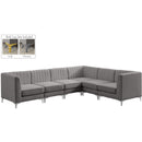  Manufacturer Color_Grey -- Alina 116.5" Grey Velvet Upholstered 6 pc Modular Sectional IMAGE 2