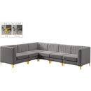  Manufacturer Color_Grey -- Alina 116.5" Grey Velvet Upholstered 6 pc Modular Sectional IMAGE 3