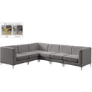  Manufacturer Color_Grey -- Alina 116.5" Grey Velvet Upholstered 6 pc Modular Sectional IMAGE 4