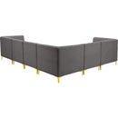  Manufacturer Color_Grey -- Alina 116.5" Grey Velvet Upholstered 6 pc Modular Sectional IMAGE 7
