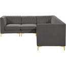  Manufacturer Color_Grey -- Alina 116.5" Grey Velvet Upholstered 6 pc Modular Sectional IMAGE 8