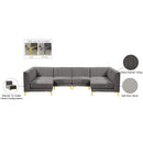  Manufacturer Color_Grey -- Alina 116.5" Grey Velvet Upholstered 6 pc Modular Sectional IMAGE 15