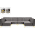  Manufacturer Color_Grey -- Alina 116.5" Grey Velvet Upholstered 6 pc Modular Sectional IMAGE 1