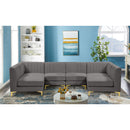  Manufacturer Color_Grey -- Alina 116.5" Grey Velvet Upholstered 6 pc Modular Sectional IMAGE 3