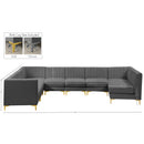  Manufacturer Color_Grey -- Alina 142" Grey Velvet Upholstered 8 pc Modular Sectional IMAGE 18