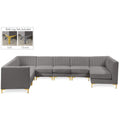  Manufacturer Color_Grey -- Alina 142" Grey Velvet Upholstered 8 pc Modular Sectional IMAGE 1