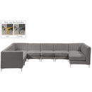  Manufacturer Color_Grey -- Alina 142" Grey Velvet Upholstered 8 pc Modular Sectional IMAGE 2